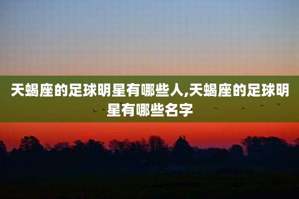 天蝎座的足球明星有哪些人,天蝎座的足球明星有哪些名字