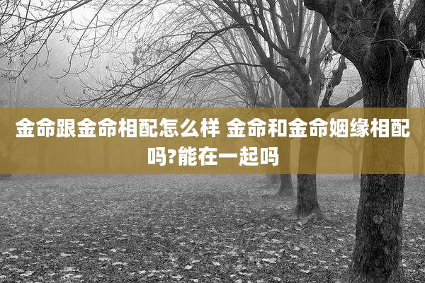 金命跟金命相配怎么样 金命和金命姻缘相配吗?能在一起吗