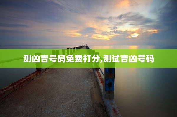 测凶吉号码免费打分,测试吉凶号码