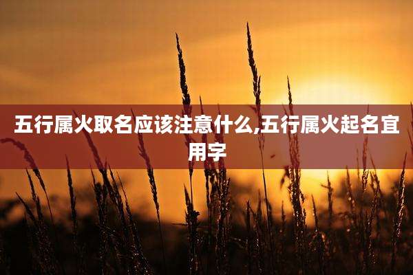 五行属火取名应该注意什么,五行属火起名宜用字