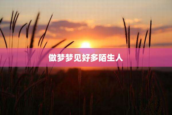做梦梦见好多陌生人