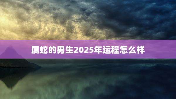 属蛇的男生2025年运程怎么样
