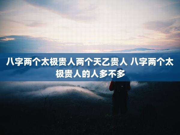 八字两个太极贵人两个天乙贵人 八字两个太极贵人的人多不多
