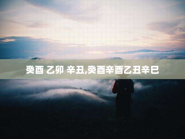 癸酉 乙卯 辛丑,癸酉辛酉乙丑辛巳