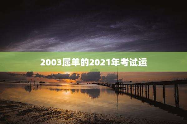 2003属羊的2021年考试运