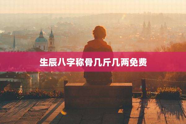生辰八字称骨几斤几两免费