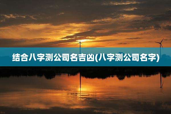 结合八字测公司名吉凶(八字测公司名字)