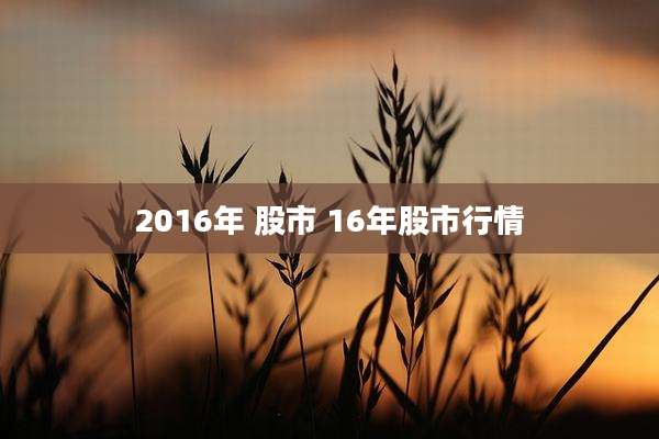 2016年 股市 16年股市行情