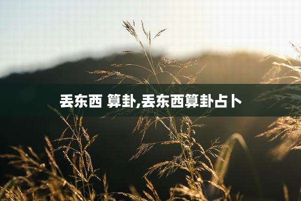 丢东西 算卦,丢东西算卦占卜