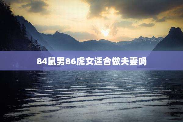 84鼠男86虎女适合做夫妻吗