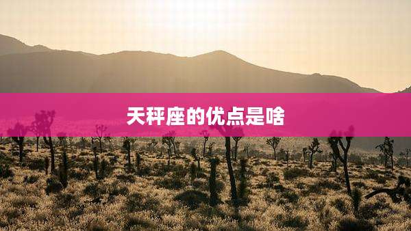 天秤座的优点是啥