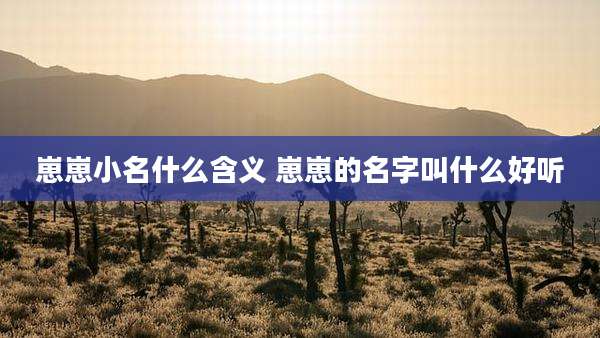 崽崽小名什么含义 崽崽的名字叫什么好听