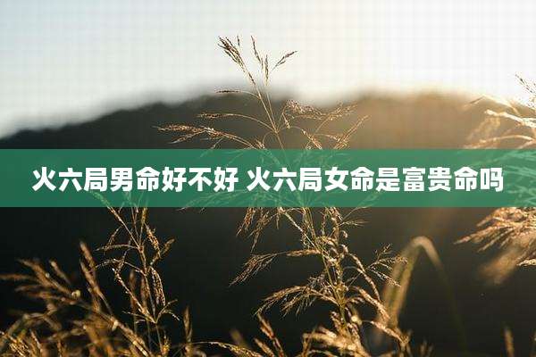 火六局男命好不好 火六局女命是富贵命吗