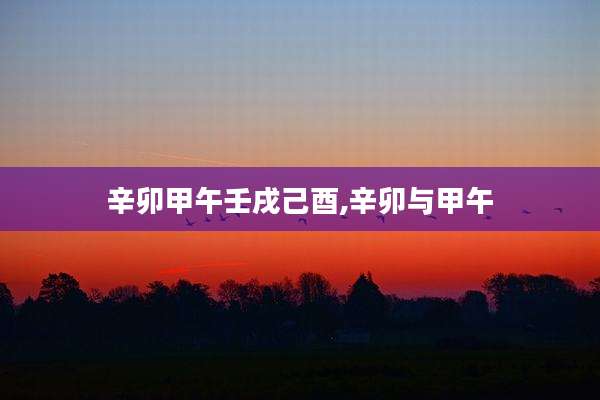 辛卯甲午壬戌己酉,辛卯与甲午