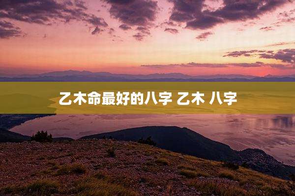 乙木命最好的八字 乙木 八字