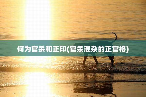 何为官杀和正印(官杀混杂的正官格)