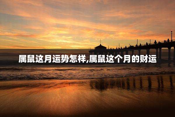 属鼠这月运势怎样,属鼠这个月的财运