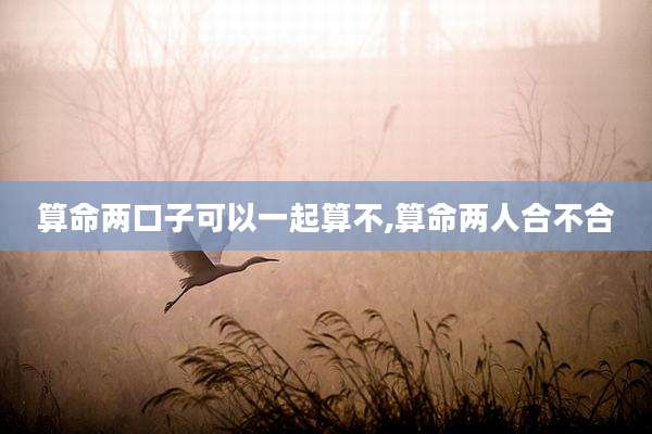算命两口子可以一起算不,算命两人合不合