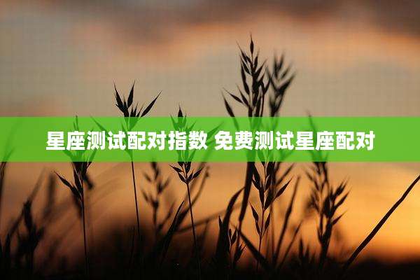 星座测试配对指数 免费测试星座配对