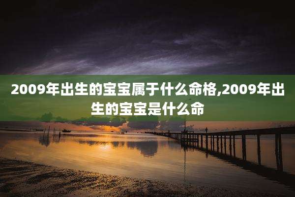 2009年出生的宝宝属于什么命格,2009年出生的宝宝是什么命
