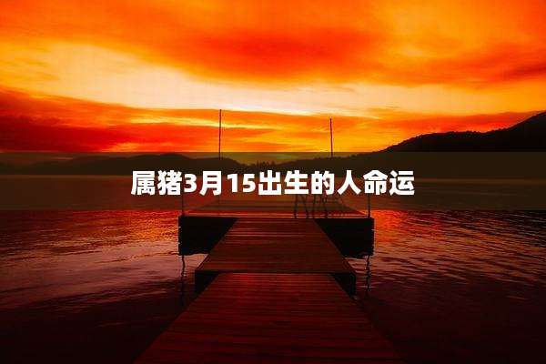 属猪3月15出生的人命运