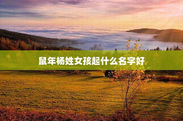 鼠年杨姓女孩起什么名字好