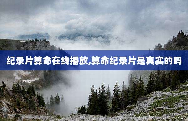 纪录片算命在线播放,算命纪录片是真实的吗