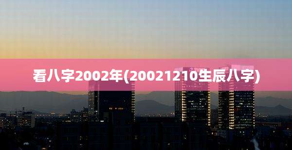 看八字2002年(20021210生辰八字)