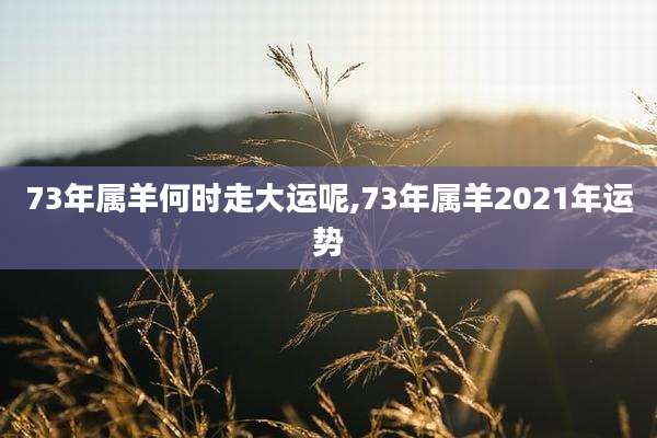 73年属羊何时走大运呢,73年属羊2021年运势