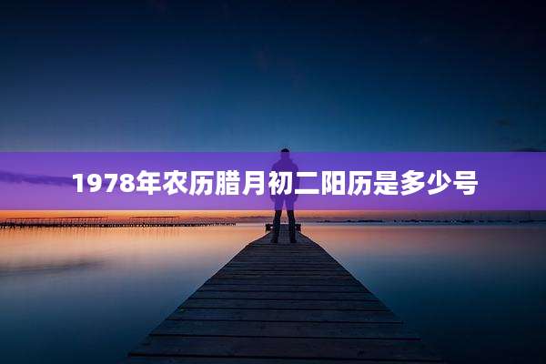 1978年农历腊月初二阳历是多少号