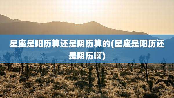 星座是阳历算还是阴历算的(星座是阳历还是阴历啊)