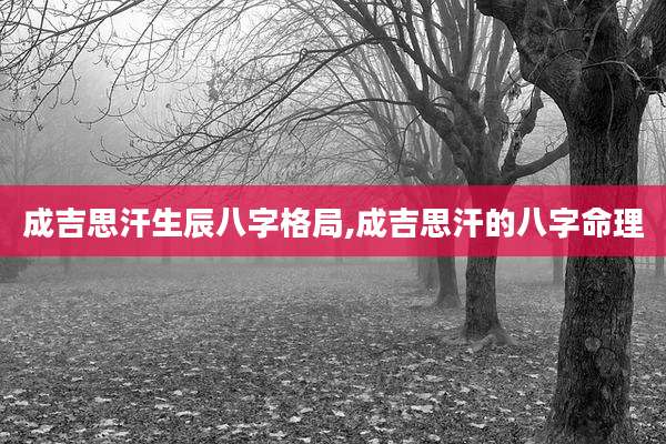 成吉思汗生辰八字格局,成吉思汗的八字命理