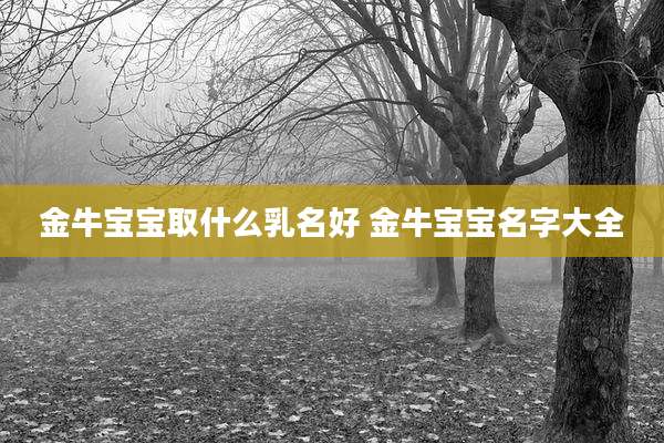 金牛宝宝取什么乳名好 金牛宝宝名字大全