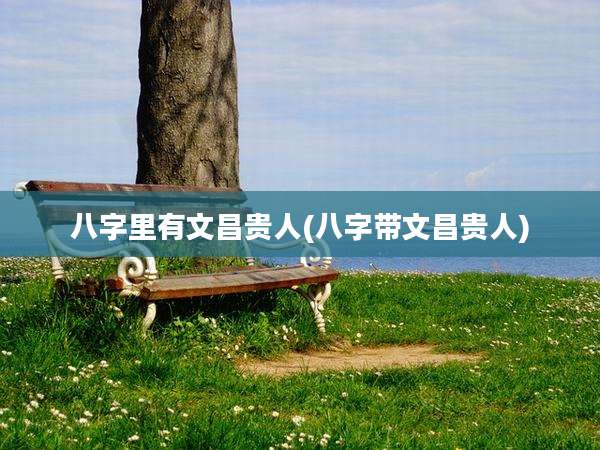 八字里有文昌贵人(八字带文昌贵人)