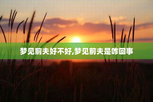 梦见前夫好不好,梦见前夫是咋回事