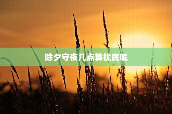 除夕守夜几点算扰民呢