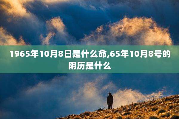 1965年10月8日是什么命,65年10月8号的阴历是什么