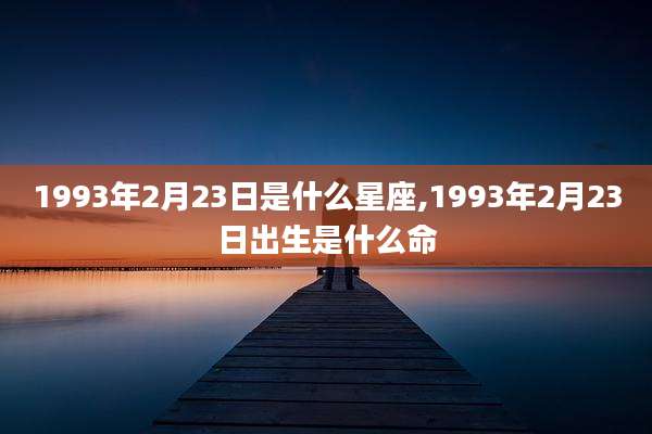 1993年2月23日是什么星座,1993年2月23日出生是什么命