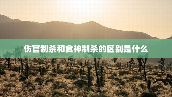 伤官制杀和食神制杀的区别是什么