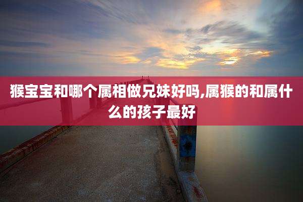 猴宝宝和哪个属相做兄妹好吗,属猴的和属什么的孩子最好