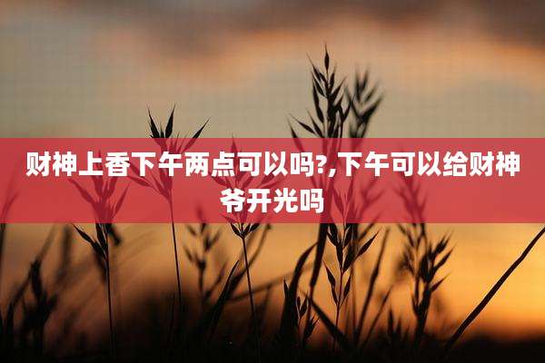 财神上香下午两点可以吗?,下午可以给财神爷开光吗