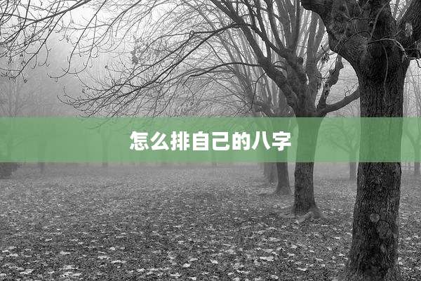 怎么排自己的八字