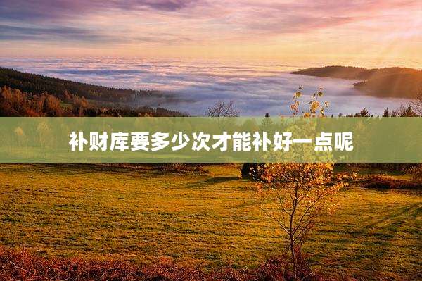 补财库要多少次才能补好一点呢