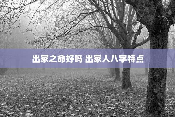 出家之命好吗 出家人八字特点