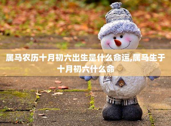 属马农历十月初六出生是什么命运,属马生于十月初六什么命