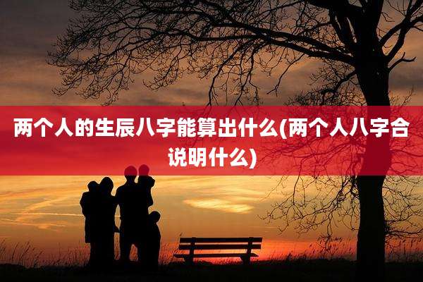 两个人的生辰八字能算出什么(两个人八字合说明什么)