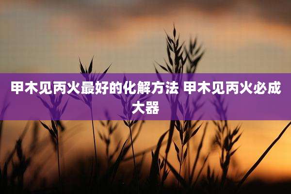 甲木见丙火最好的化解方法 甲木见丙火必成大器