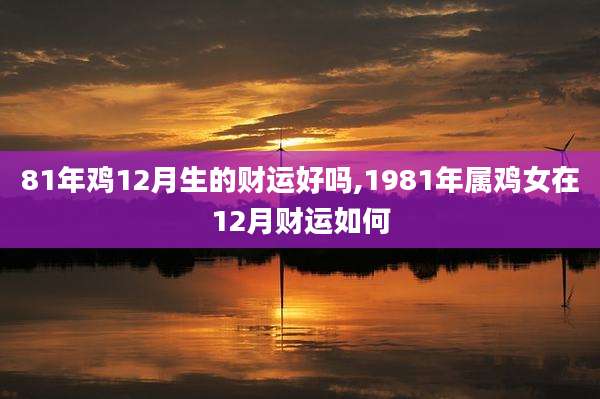81年鸡12月生的财运好吗,1981年属鸡女在12月财运如何