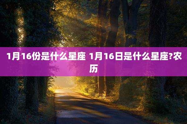 1月16份是什么星座 1月16日是什么星座?农历