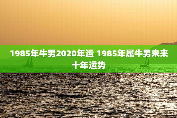 1985年牛男2020年运 1985年属牛男未来十年运势